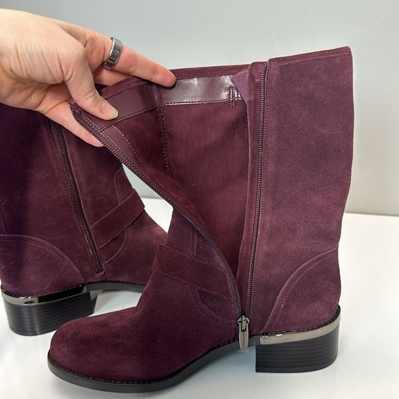 Vince Camuto Wadelyn Burgundy Suede Boots Size 9.5W - Picture 15 of 16